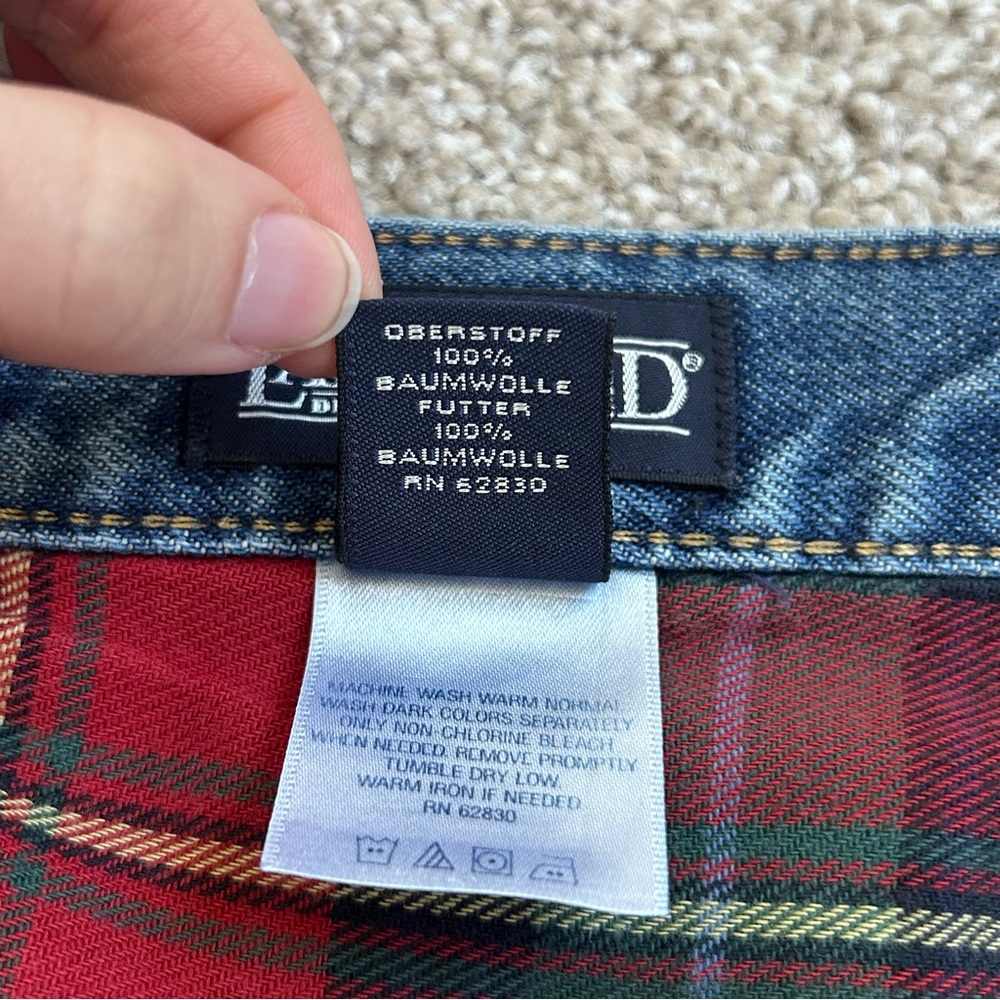 Vintage Lands' End Flannel Lined Jeans Women's 12 Reg High Waist Straight Leg - Picture 6 of 10